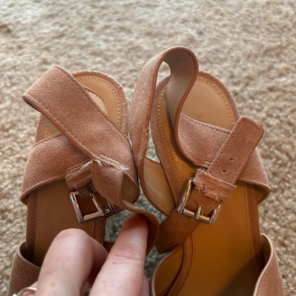 Michael Kors Cream Peep Toe Espadrilles With Ankle Straps Size 7.5 - Picture 4 of 7